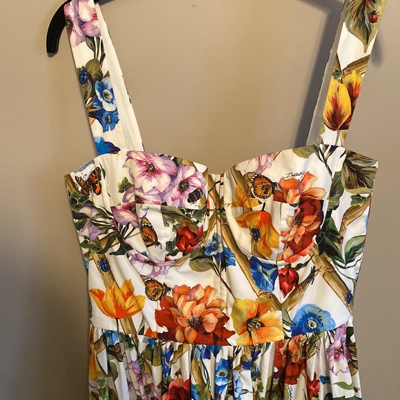 Dolce & Gabbana bamboo print bustier style dress - Picture 2 of 7